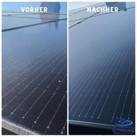 Blitzeblank D&ouml;rpen PV-Anlagen Reinigung Emsland Vorher-Nachher Vergleich &ndash; Verbesserung der Energieeffizienz durch Schmutzentfernung