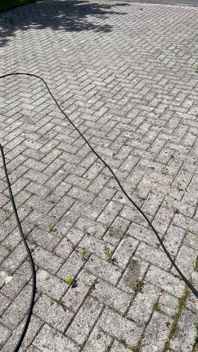 Pflasterreinigung in Dörpen – verschmutzte Pflastersteine mit Unkraut vor der Reinigung